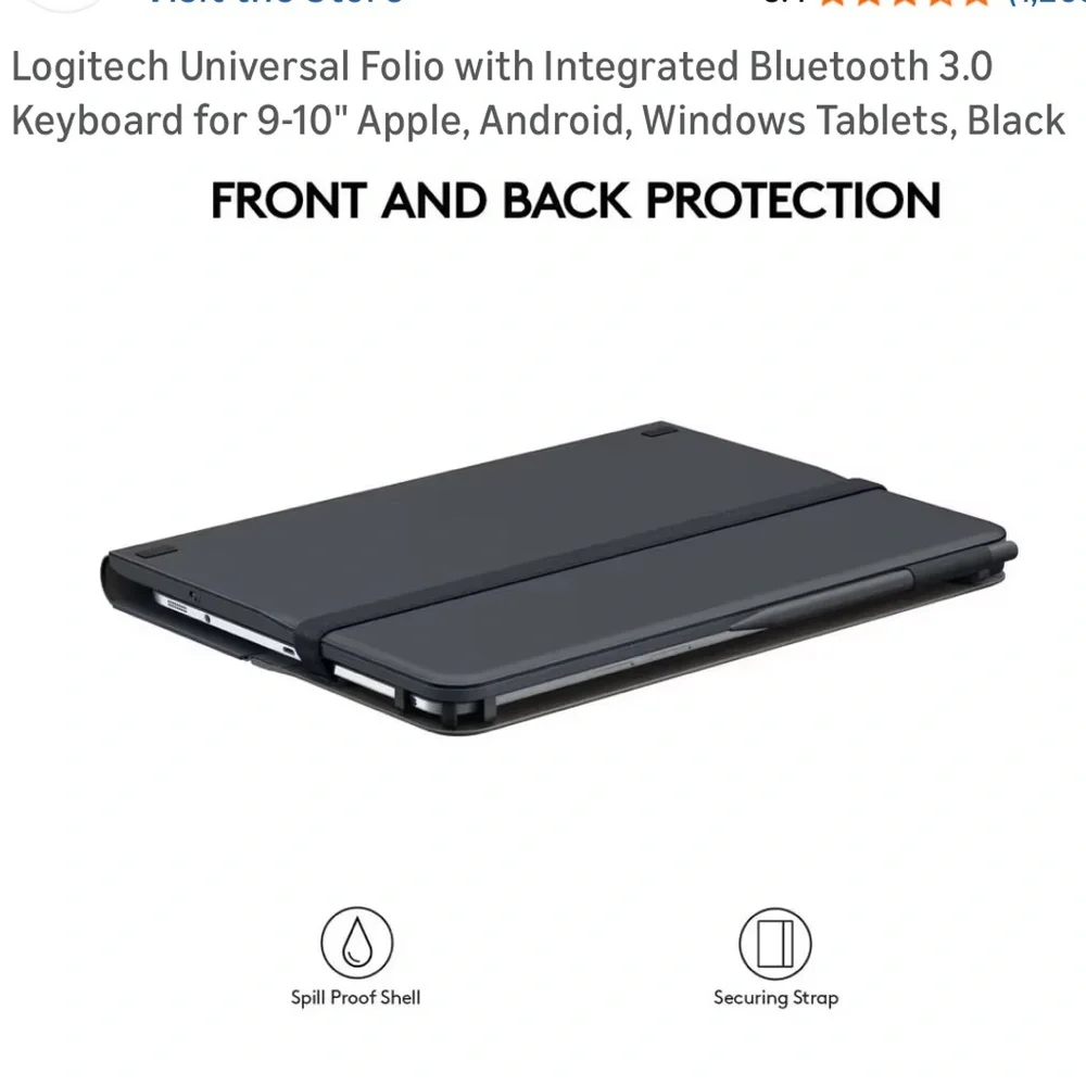 Logitech Universal Folio with Integrated Bluetooth 3.0 Keyboard for 9-10